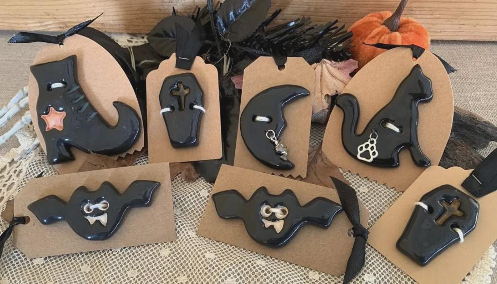 Rovaris ~ Ceramic Halloween Button, Handcrafted and Imported from Samone, Italy