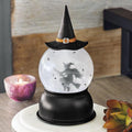 Halloween Flying Witch Globe ~ Lighted Swirling Bat Globe ~ 8" ~ Halloween Decor K125 ~ New for 2025