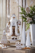 Santa Figurine ~ 18" Gingham Gingerbread Christmas Santa Figure ~ Free Shipping ~ Christmas Decor K124 ~ New for 2025
