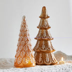 Gingerbread Trees ~ 14.5" ~ Set of 2 Ornate Glass Gingerbread Trees ~ Christmas Decor K118 ~ Free Shipping ~ New for 2025