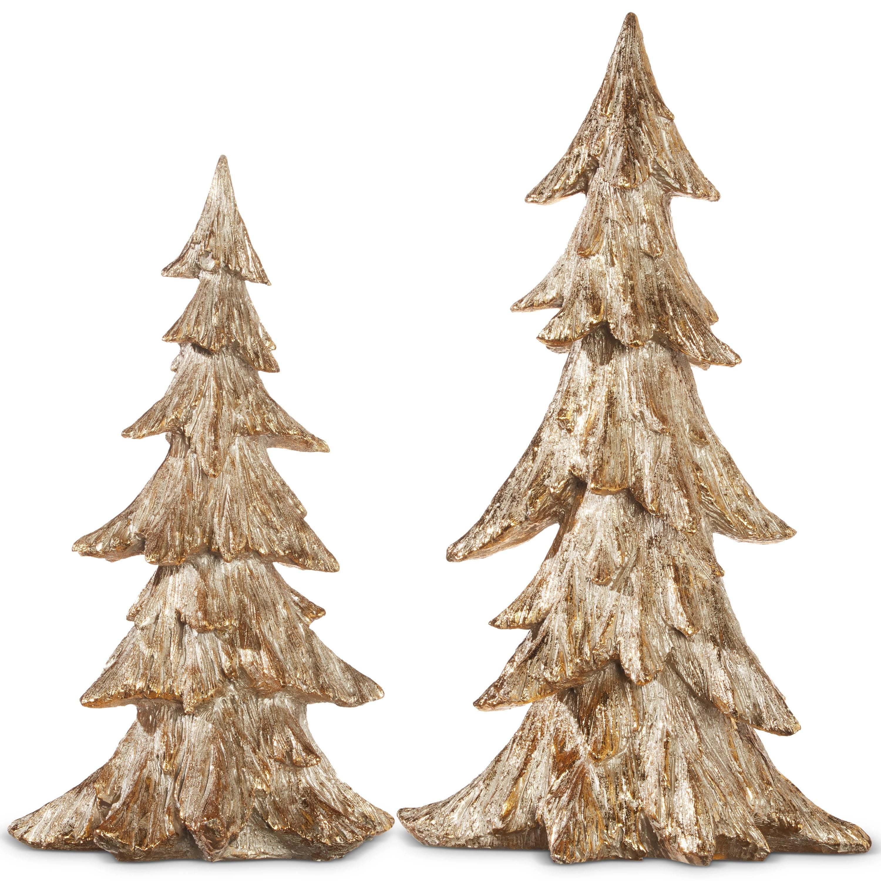 Carved Christmas Trees ~ 21" Gold Carved Trees ~ Christmas Decor K106 ~ Set of 2 ~ Free Shipping ~ New for 2025