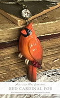 The PRIMITIVE HARE "Red Cardinal Scissor Fob" Handmade in Italy ~ Needlework Marketplace 2025