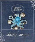 KINGSLAND NEEDLE MINDER ~ Blue Pearl Octopus Needle Minder, Needle Dock, Swarovski Crystal Enamel Magnet, Needle Garage, Needleminder