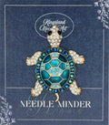 KINGSLAND NEEDLE MINDER ~ Blue & Aqua Sea Turtle Needle Minder, Needle Dock, Needle Nanny, Canvas Magnet, Needle Garage, Needleminder
