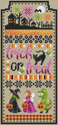 SHANNON CHRISTINE DESIGNS "Trick or Treat Sampler" Counted Cross Stitch Pattern, Halloween, Witch, Chart, Pattern Only
