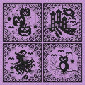 SHANNON CHRISTINE DESIGNS "Halloween Silhouettes" Counted Cross Stitch Pattern, Chart, Pattern Only