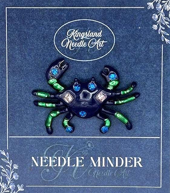 KINGSLAND NEEDLE MINDER ~ Blue Crab Needle Minder, Needle Dock, Needle Nanny, Canvas Magnet, Needle Garage, Needleminder