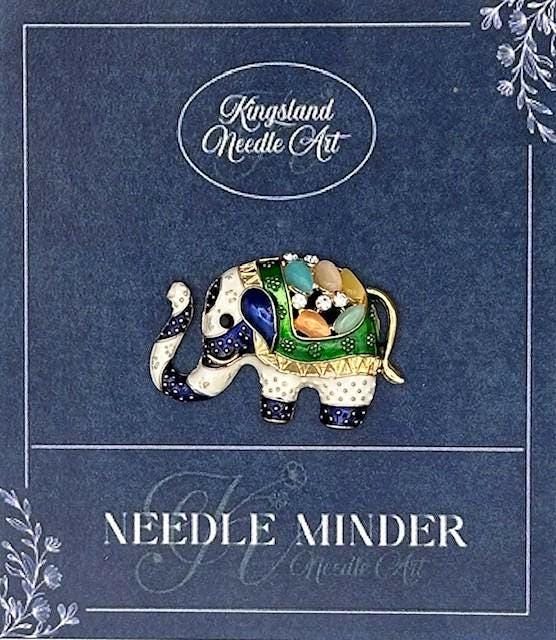 KINGSLAND NEEDLE MINDER ~ Elephant Needle Minder, Swarovski Crystal Enamel Magnet, Needle Dock, Needle Nanny, Needle Garage, Needleminder