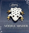 KINGSLAND NEEDLE MINDER ~ White Frog Needle Minder, Needle Dock, Needle Nanny, Magnet, Needle Garage, Needleminder