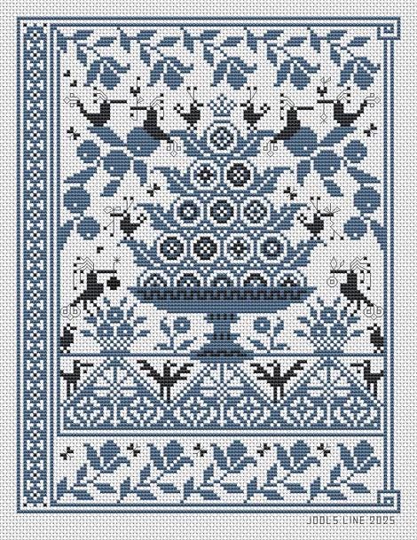 LONG DOG SAMPLERS "Bombe Surprise"  Counted Cross Stitch Pattern  Sampler, Pattern Only