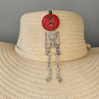Pumpkin Skeleton Rhinestone Brooch ~ Halloween, Jewelry, Pin