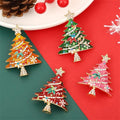 BROOCH ~ Festive Rhinestone & Enamel Christmas Tree Brooch ~ Jewelry, Gift, Pin
