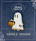 KINGSLAND NEEDLE MINDER ~ Trick or Treat Ghost Needle Minder, Needle Dock, Needle Nanny, Canvas Magnet, Needle Garage, Needleminder