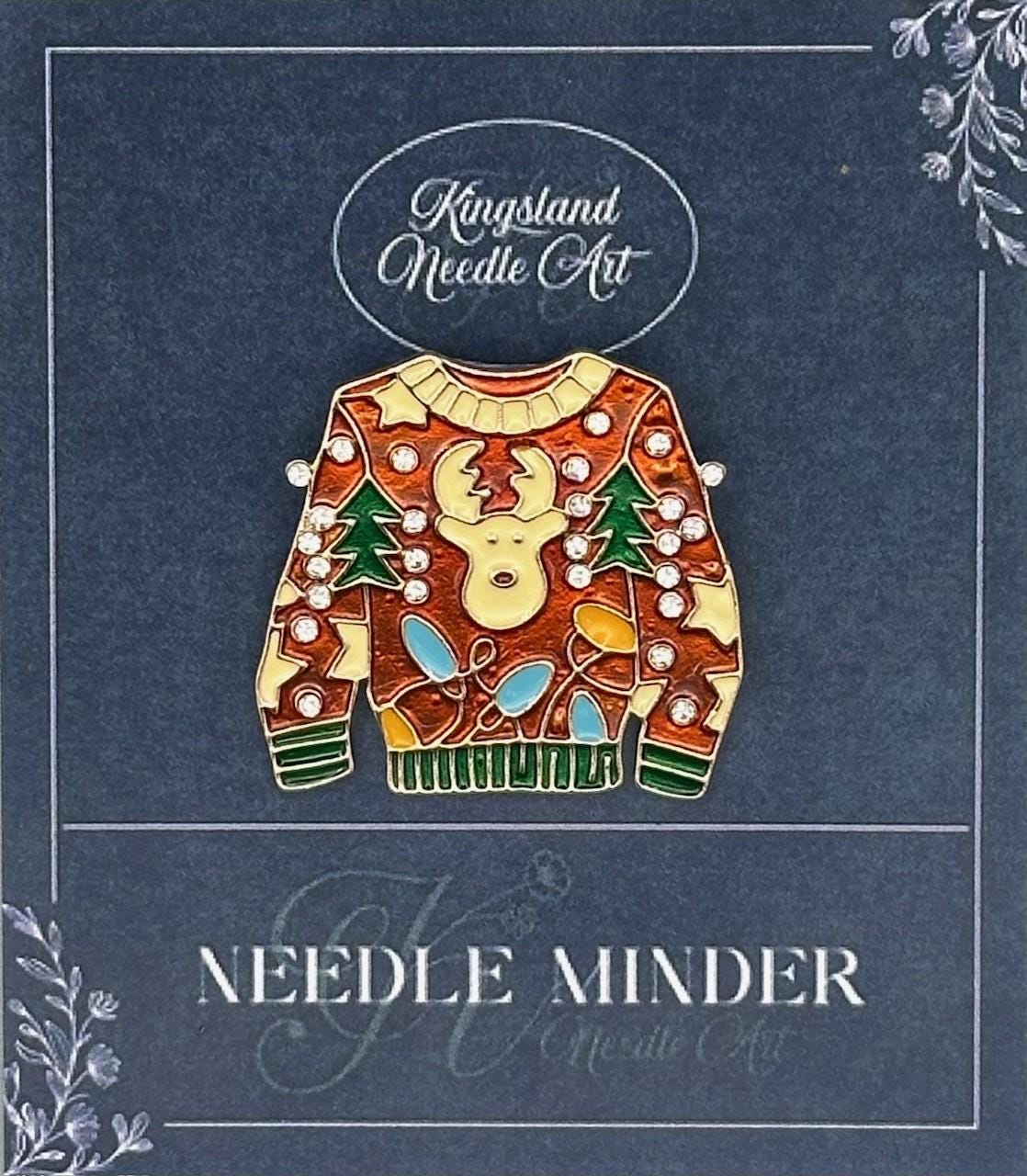 KINGSLAND NEEDLE MINDER ~ Christmas Sweater Needle Minder, Needle Dock, Needle Nanny, Canvas Magnet, Needle Garage, Needleminder