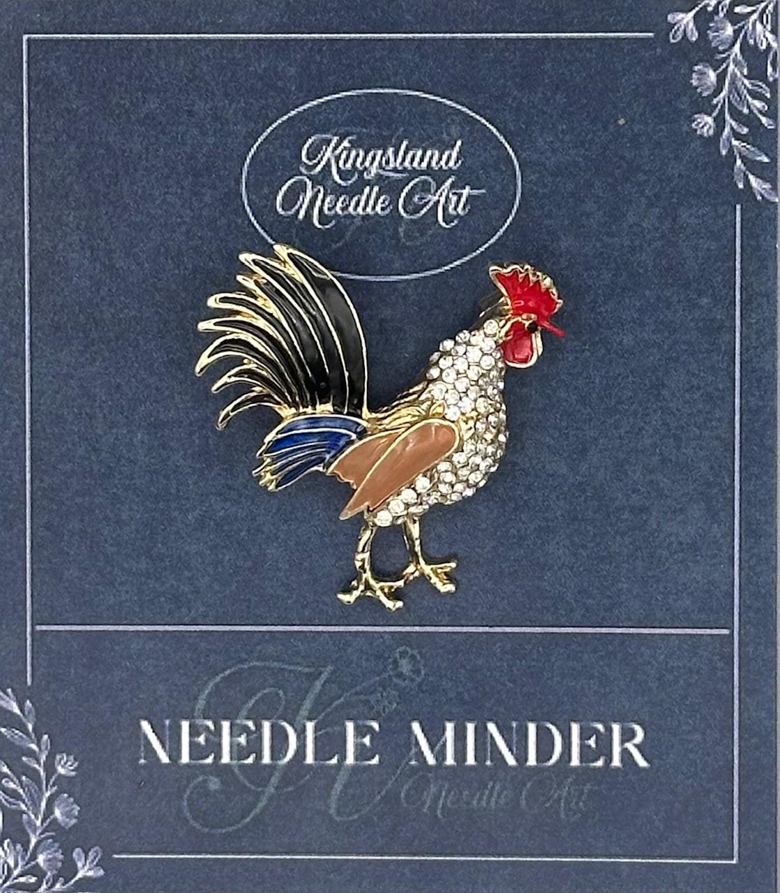 KINGSLAND NEEDLE MINDER ~ Rooster Needle Minder, Needle Dock, Needle Nanny, Swarovski Crystal Enamel Magnet, Needle Garage, Needleminder