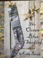 KATHY BARRICK "The Ocean Blue Stocking & Sampler" Counted Cross Stitch Pattern, Chart, Pattern Only
