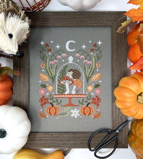 TINY MODERNIST "Fall Bell Jar" Counted Cross Stitch Pattern, Chart, Pattern Only