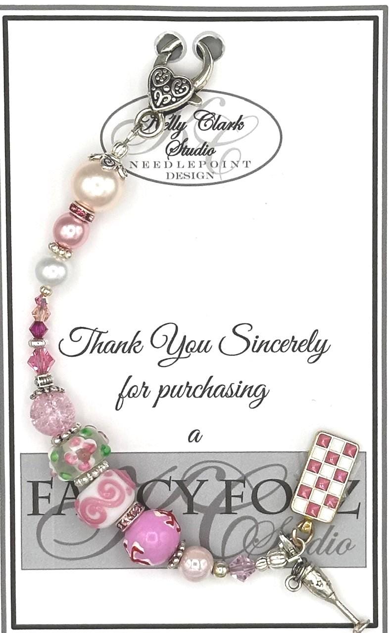 Kelly Clark Studio ~  Pink & Cream Scissor Fob, Scissor Find, Lanyard Fob, Key Fob, Purse Fob, Key Chain CharmGhost Pumpkin