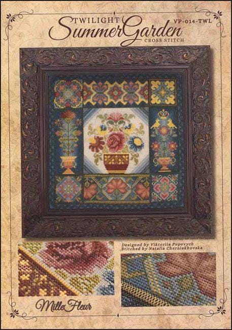 MILLIE FLEUR "Twilight Summer Garden"  Counted Cross Stitch Pattern  Sampler, Chart, Pattern Only