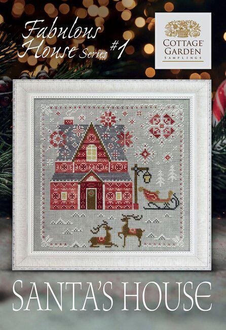 COTTAGE GARDEN SAMPLINGS "Santa's House" Counted Cross Stitch Pattern, Fabulous House Series #1, Pattern Only