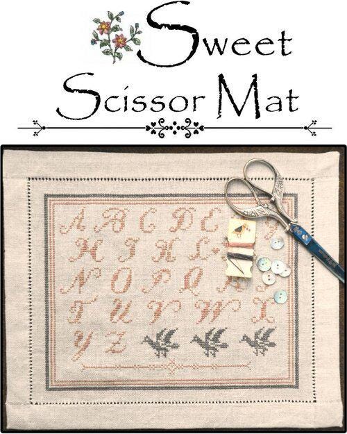 LA~D~DA "Sweet Scissor Mat"  Counted Cross Stitch Pattern  Alphabet, Paper Pattern