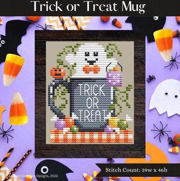 SHANNON CHRISTINE DESIGNS "Trick or Treat Mug" Counted Cross Stitch Pattern, Chart, Pattern Only
