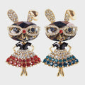 KINGSLAND NEEDLE MINDERS ~ Rabbit w Glasses Needle Minder, Needle Dock, Canvas Magnet, Needle Garage, Needleminder