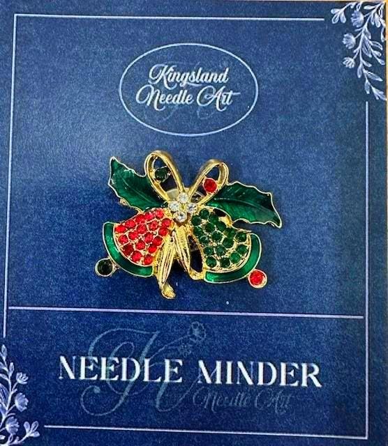 KINGSLAND NEEDLE MINDER ~ Christmas Bells Needle Minder, Needle Dock, Canvas Magnet, Needle Garage, Needleminder