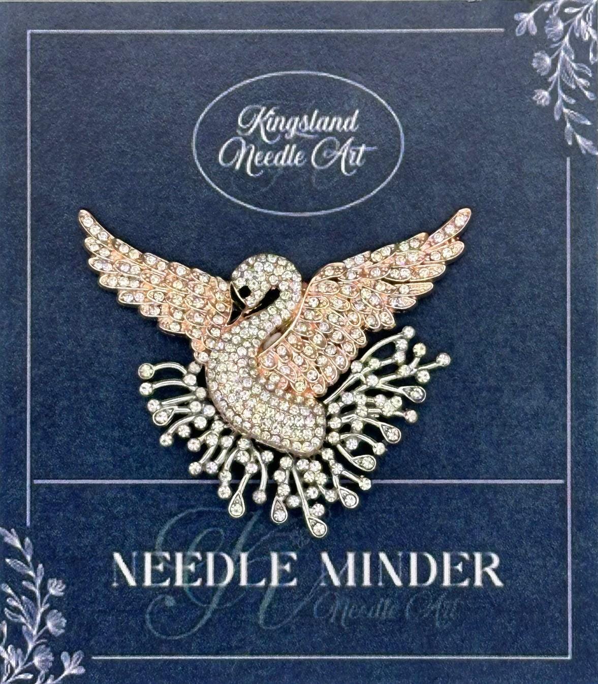 KINGSLAND NEEDLE MINDER ~ Elegant Swan Needle Minder, Needle Dock, Needle Nanny, Canvas Magnet, Needle Garage, Bird Needleminder
