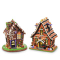 Halloween Decorations ~ Lighted Halloween Gingerbread House ~ 9.5" (Set of 2) ~ Halloween Decor K132 ~ New for 2025