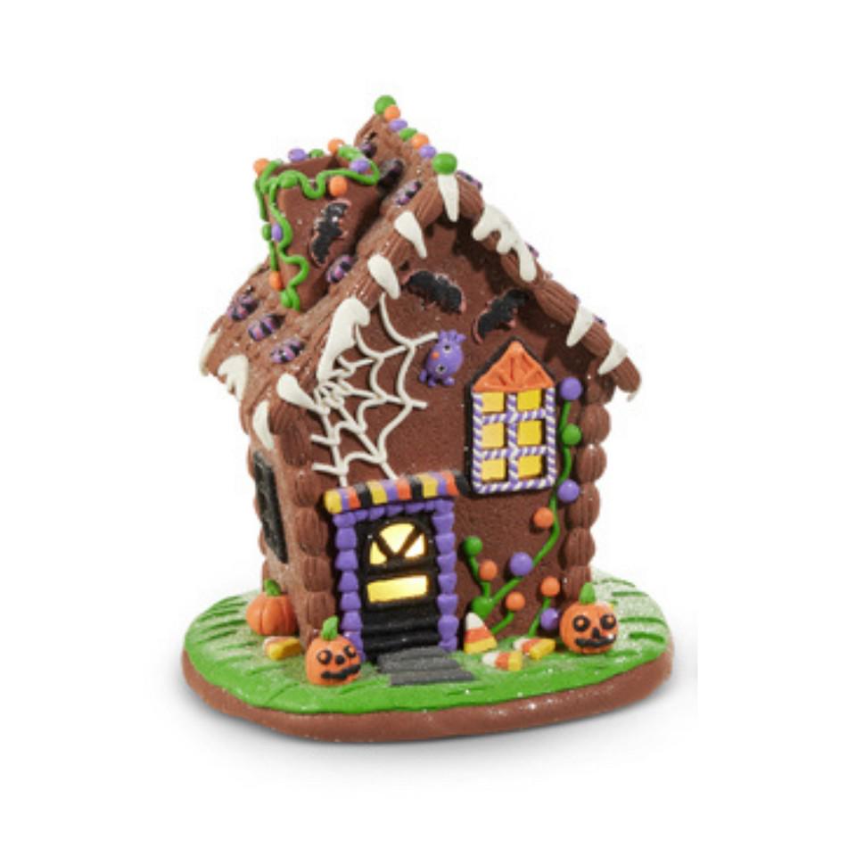Halloween Decorations ~ Lighted Halloween Gingerbread House ~ 9.5" (Set of 2) ~ Halloween Decor K132 ~ New for 2025