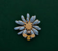 KINGSLAND NEEDLE MINDER ~ Blue Flower Needle Minder, 1.5" Diameter, Needle Dock, Canvas Magnet, Needle Garage, Needleminder