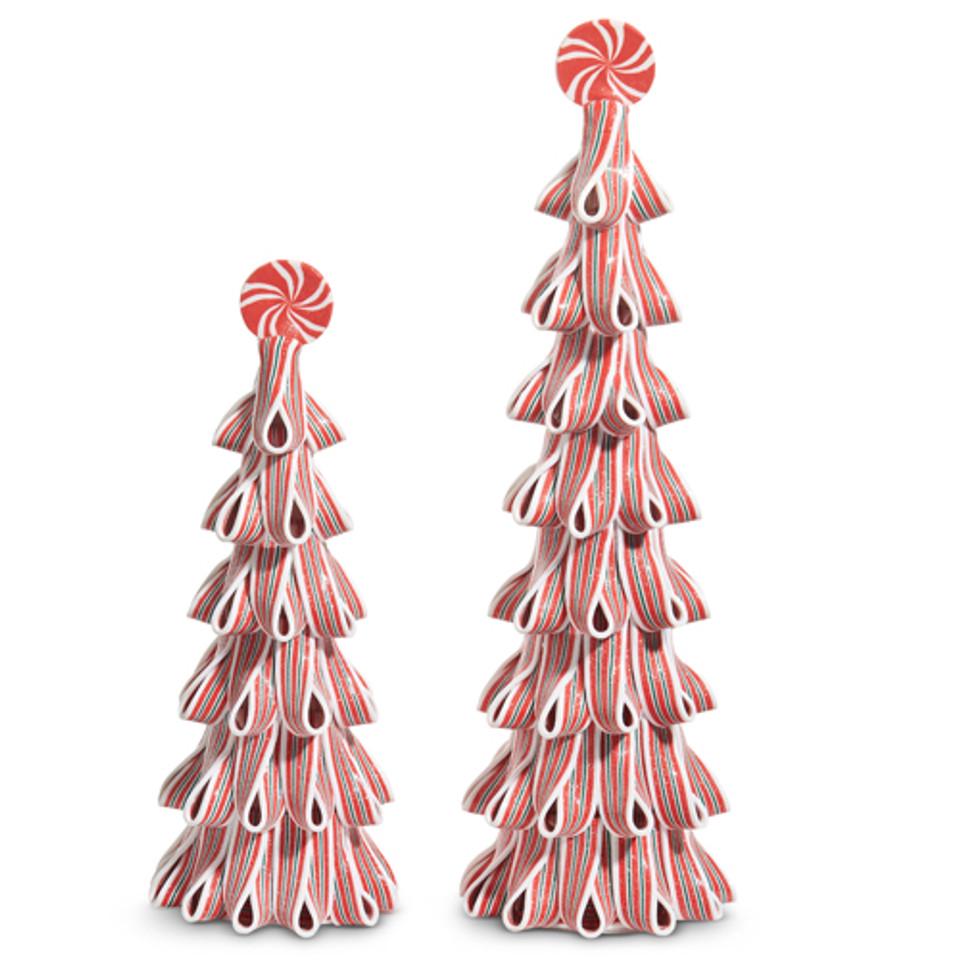 Christmas Trees ~ 18" Red & White Ribbon Candy w/Sprinkles Set of 2 ~ Christmas K121 ~ Free Shipping ~ New for 2025