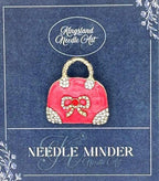 KINGSLAND NEEDLE MINDER ~ Red Handbag Needle Minder, Needle Dock, Needle Nanny, Canvas Magnet, Needle Garage, Needleminder