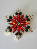 BROOCH ~ Red Poinsette Flower Brooch ~ Jewelry, Holidays, Great Gift Idea, Pin