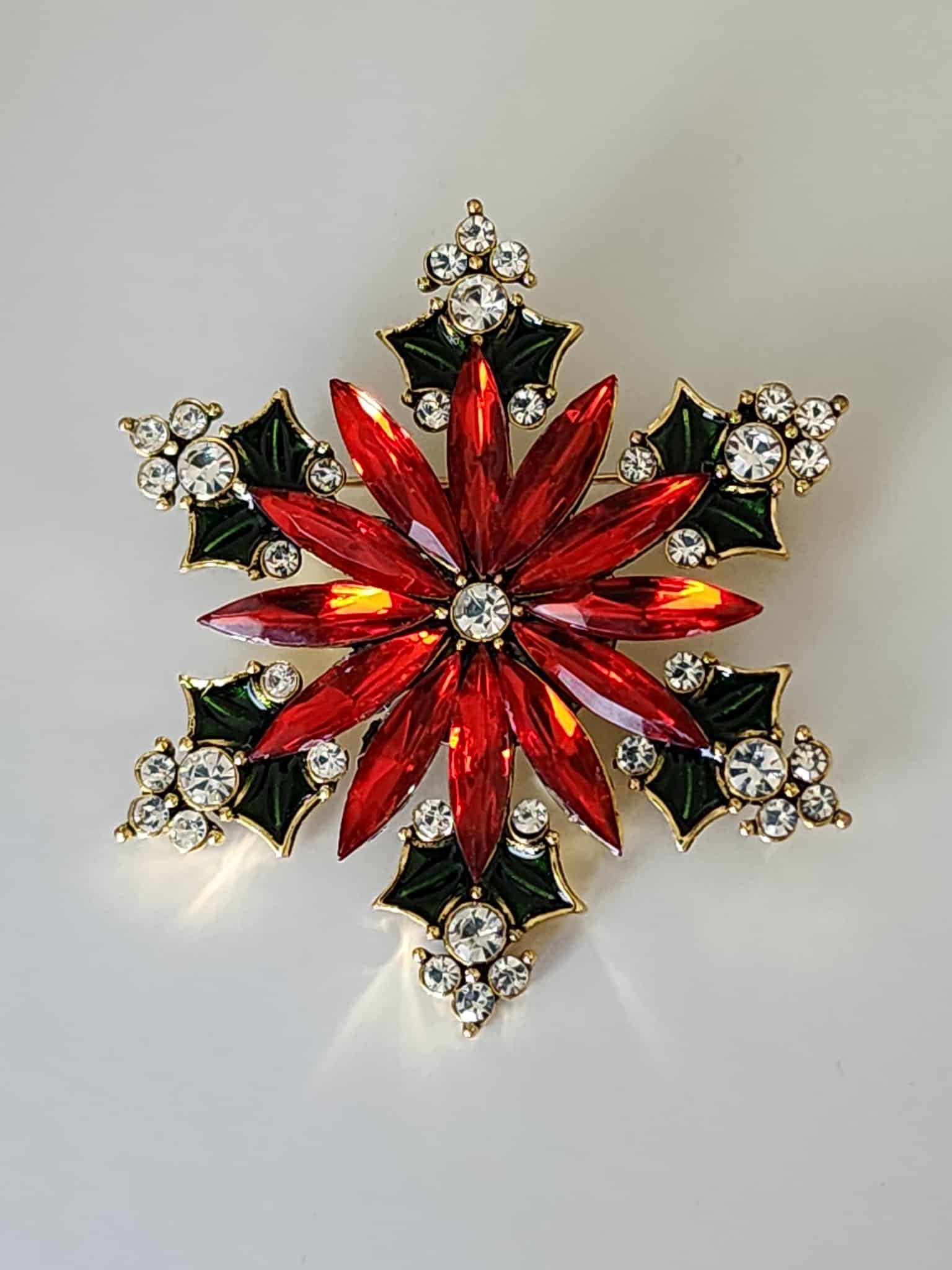 BROOCH ~ Red Poinsette Flower Brooch ~ Jewelry, Holidays, Great Gift Idea, Pin