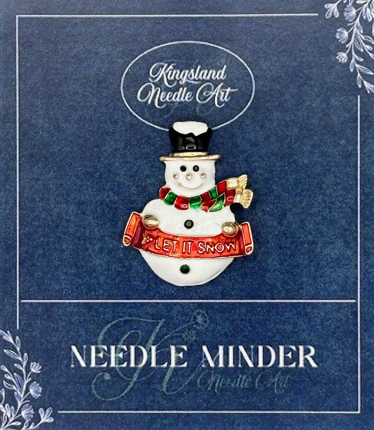 KINGSLAND NEEDLE MINDER ~ Let It Snow Snowman Needle Minder, Needle Dock, Needle Nanny, Canvas Magnet, Needle Garage, Needleminder