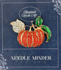 KINGSLAND NEEDLE MINDER ~ Rhinestone Pumpkin Needle Minder, Needle Dock, Crystal Enamel Magnet, Needle Garage, Needleminder