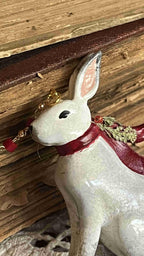 The PRIMITIVE HARE "White Hair Scissor Fob" Handmade in Italy ~ Needlework Marketplace 2025