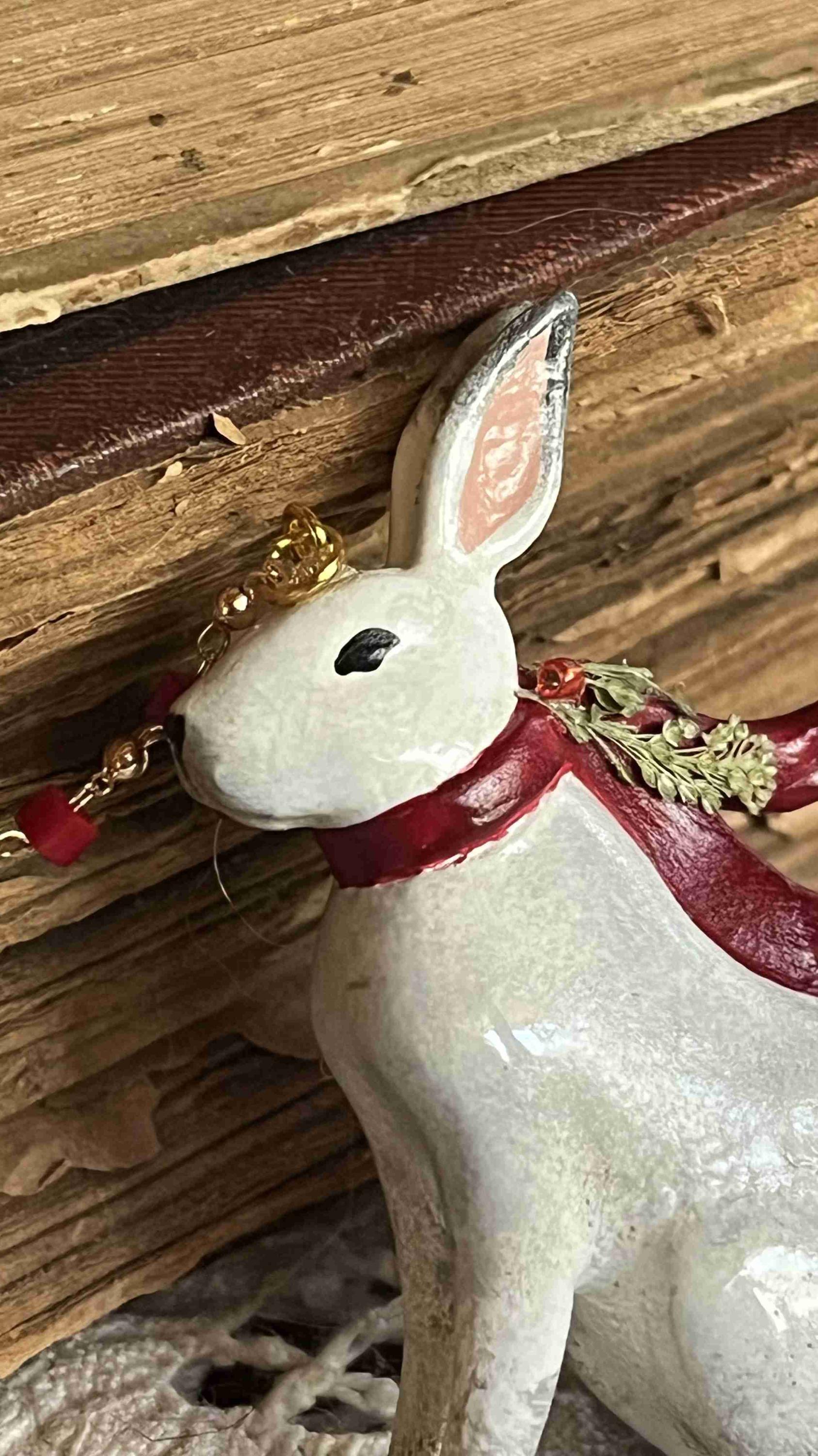 The PRIMITIVE HARE "White Hair Scissor Fob" Handmade in Italy ~ Needlework Marketplace 2025