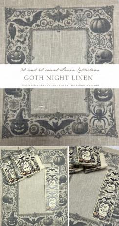 The PRIMITIVE HARE "Goth Night 36ct Linen" Handmade in Italy ~ Needlework Marketplace 2025