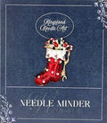 KINGSLAND NEEDLE MINDER ~ Red Stocking Needle Minder, Needle Dock, Swarovski Crystal Enamel Magnet, Needle Garage, Needleminder