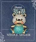 KINGSLAND NEEDLE MINDER ~ Blue Teddy Bear Needle Minder, Needle Dock, Needle Nanny, Canvas Magnet, Needle Garage, Needleminder
