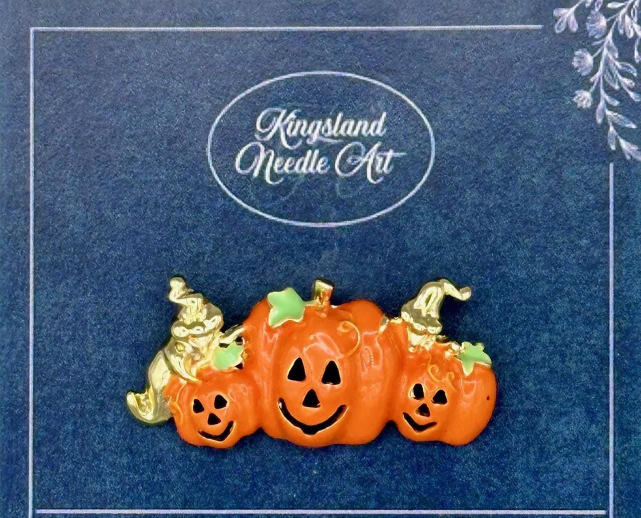 BROOCH ~ Halloween Pumpkins ~ Gold Tone ~ Jewelry, Holidays, Great Gift Idea, Pin