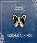 KINGSLAND NEEDLE MINDER ~ Dog Head Needle Minder, Needle Dock, Swarovski Crystal Enamel Magnet, Needle Garage, Needleminder