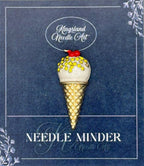 KINGSLAND NEEDLE MINDER ~ Ice Cream Cone Needle Minder, Needle Dock, Crystal Enamel Magnet, Needle Garage, Needleminder
