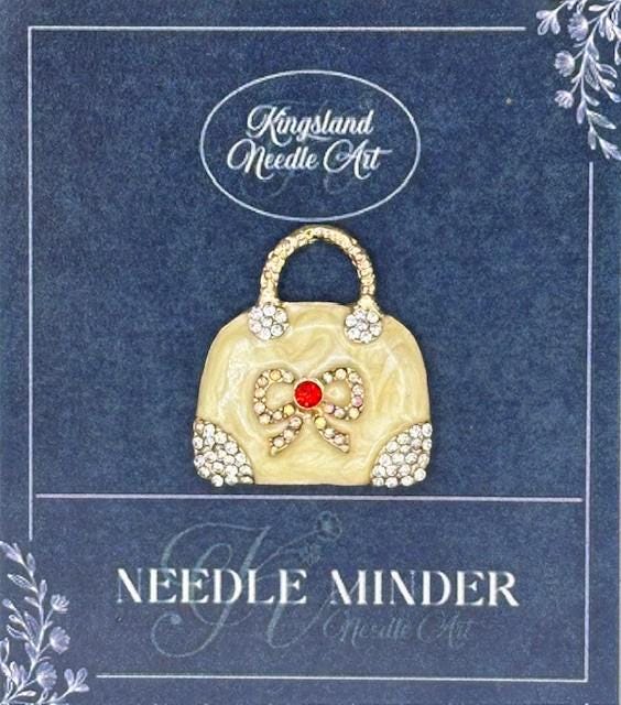 KINGSLAND NEEDLE MINDER ~ Cream Handbag Needle Minder, Needle Dock, Needle Nanny, Canvas Magnet, Needle Garage, Needleminder
