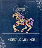 KINGSLAND NEEDLE MINDER ~ Purple Horse Needle Minder, Needle Dock, Crystal, Enamel, Magnet, Needle Garage, Needleminder