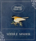 KINGSLAND NEEDLE MINDER ~ Yellow Bird Needle Minder, Needle Dock, Sparkling Rhinestones, Enamel Magnet, Needle Garage, Needleminder
