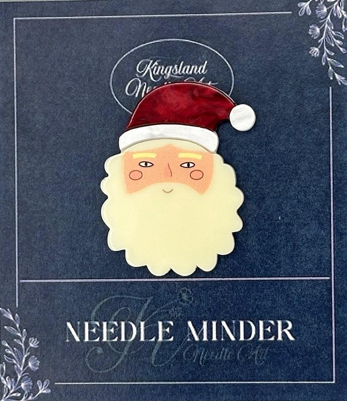 KINGSLAND NEEDLE MINDER ~ Santa Face Acrylic Needle Minder, Needle Dock, Magnet, Needle Garage, Needleminder